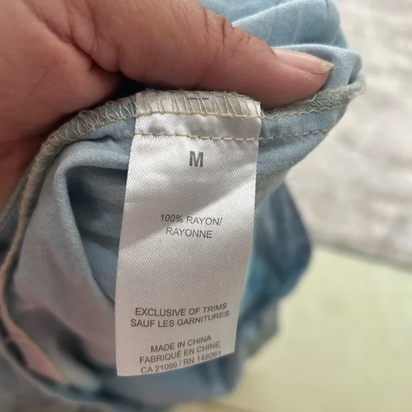 Ardene Light Blue Button-Front Skater Skirt - Picture 5 of 16